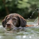 chocolate labrador, swimming, dog-5402611.jpg